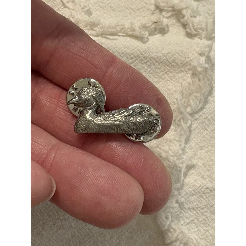 1988 GG Harris Fine Pewter Wood Duck Lapel Hat Pin
